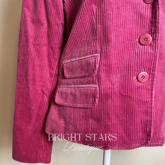 Rare Pink Corduroy Blazer Jacket ASO Lorelai Gilmore Girls Bright Colorful